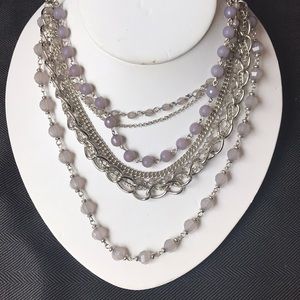 NWOT LOFT Long Silver Necklace